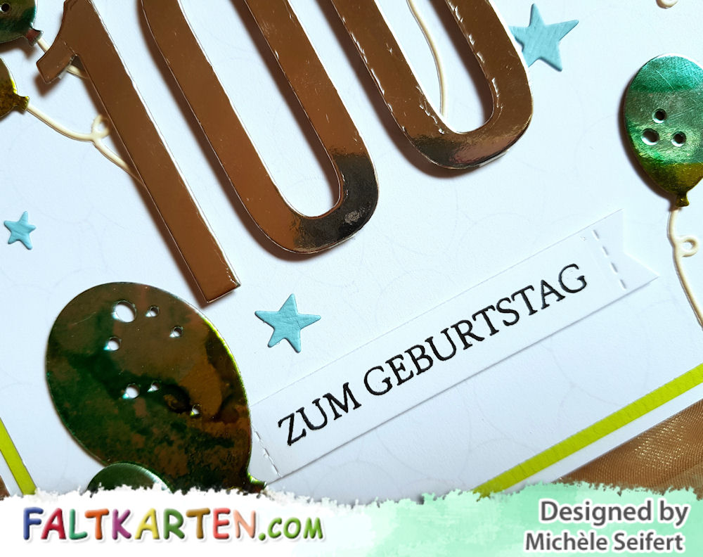 4enScrap - Ballons - Steckenpferdchen - Zahlen XL - Sternenzauber - Create A Smile - Balloons in the Sky - Geburtstagskarte - Birthdaycard - 100 Jahre - Alcohol Inks