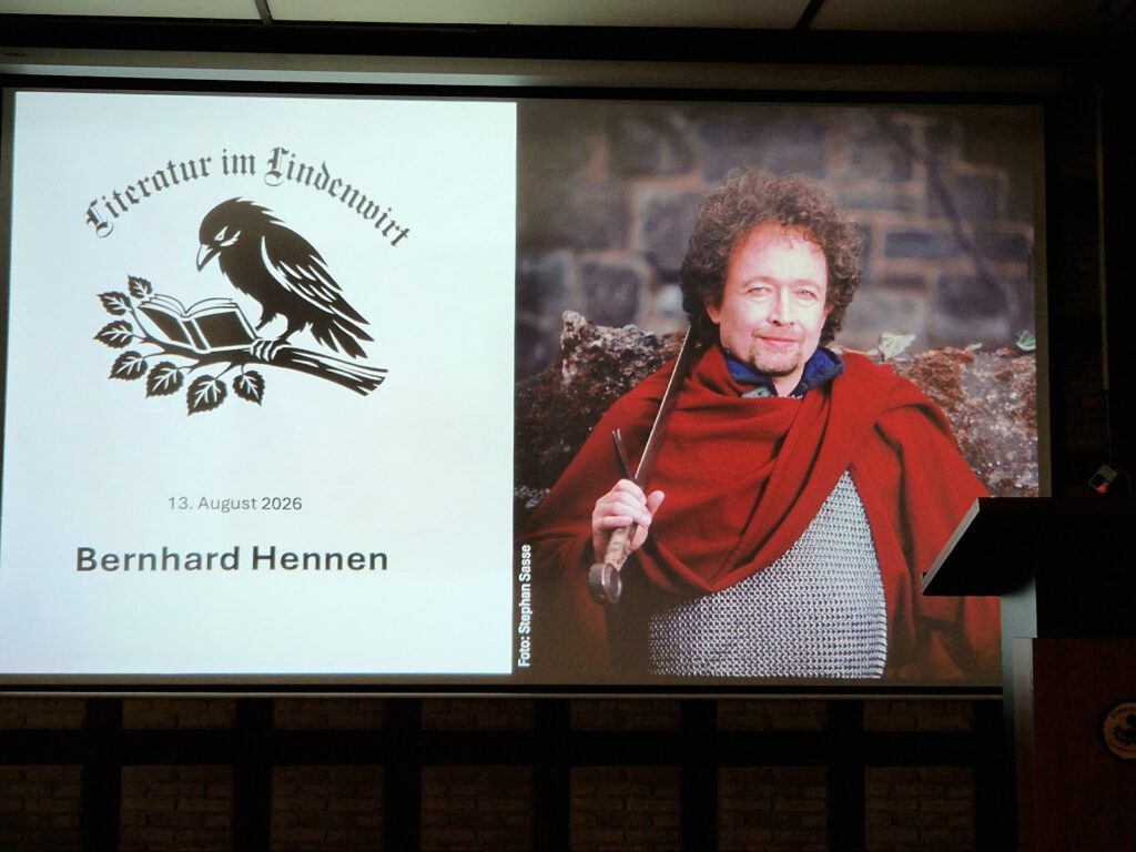 Robert Corvus - Literatur im Lindenwirt - August 2026 - Leinwand Bernhard Hennen