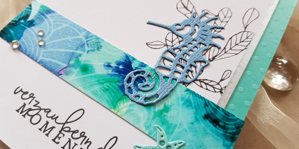 Alcohol Inks – Couture Creations – Seepferdchen – 5 – 1200 Pixel Alcohol Inks - Couture Creations - Seaside and Me - Seahorse and Starfish - Creative Depot - Steckenpferdchen - Koralle