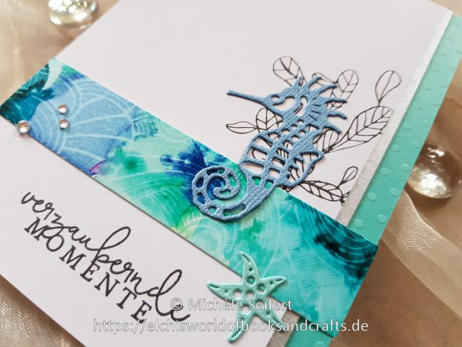 Alcohol Inks – Couture Creations – Seepferdchen – 5 – 1200 Pixel Alcohol Inks - Couture Creations - Seaside and Me - Seahorse and Starfish - Creative Depot - Steckenpferdchen - Koralle