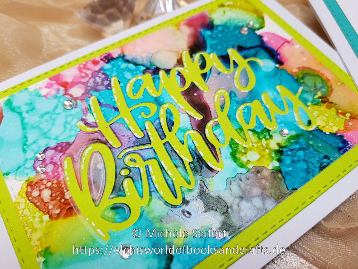 Alcohol Inks - MFT Birthday Script