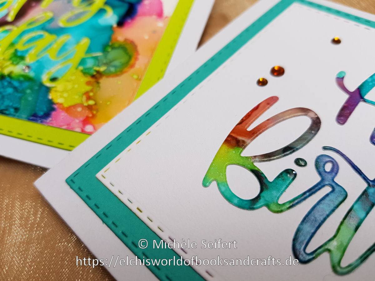 Alcohol Inks - MFT Birthday Script