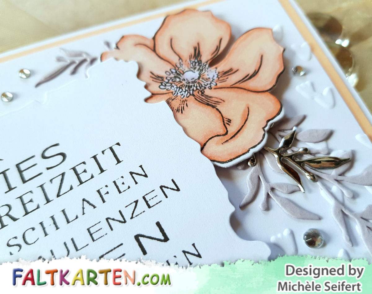 Altenew - Modern Anemone - 4enScrap - Branchages & feuilles - Stampin'Up! - Thinlits Alles Wunderbare - Prägefolder - Blütenregen - Blumen - Copics - Faltkarten.com - Ruhestand - Rente - Karte