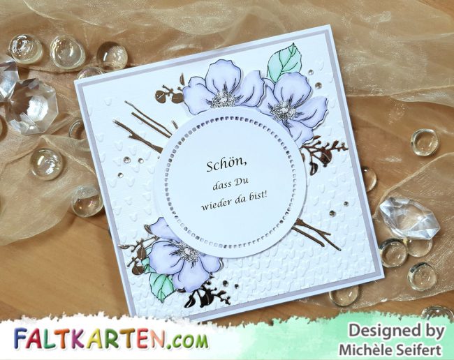 Altenew – Modern Anemone – Wasserzeichen 1 – 1200 Altenew - Modern Anemone - 4enScrap - Feuillage d’automne #2 – Branchages & feuilles - Spellbinders - Hemstitch Circles - Stampin'Up! - Prägefolder - Blütenregen - Blumen - Copics - Faltkarten.com - Wiedereingliederung - Karte - Schön dass Du wieder da bist