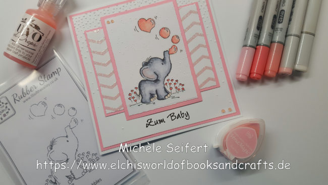 Babykarte – LOTV – Blowing Bubbles – rosa – mit Wasserzeichen