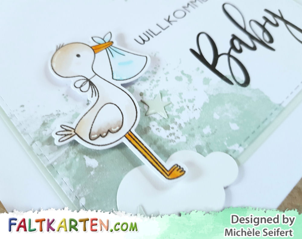 My Favorite Things - MFT - Hello Little One - Mini Cloud Outlines - Babykarte - Baby Card