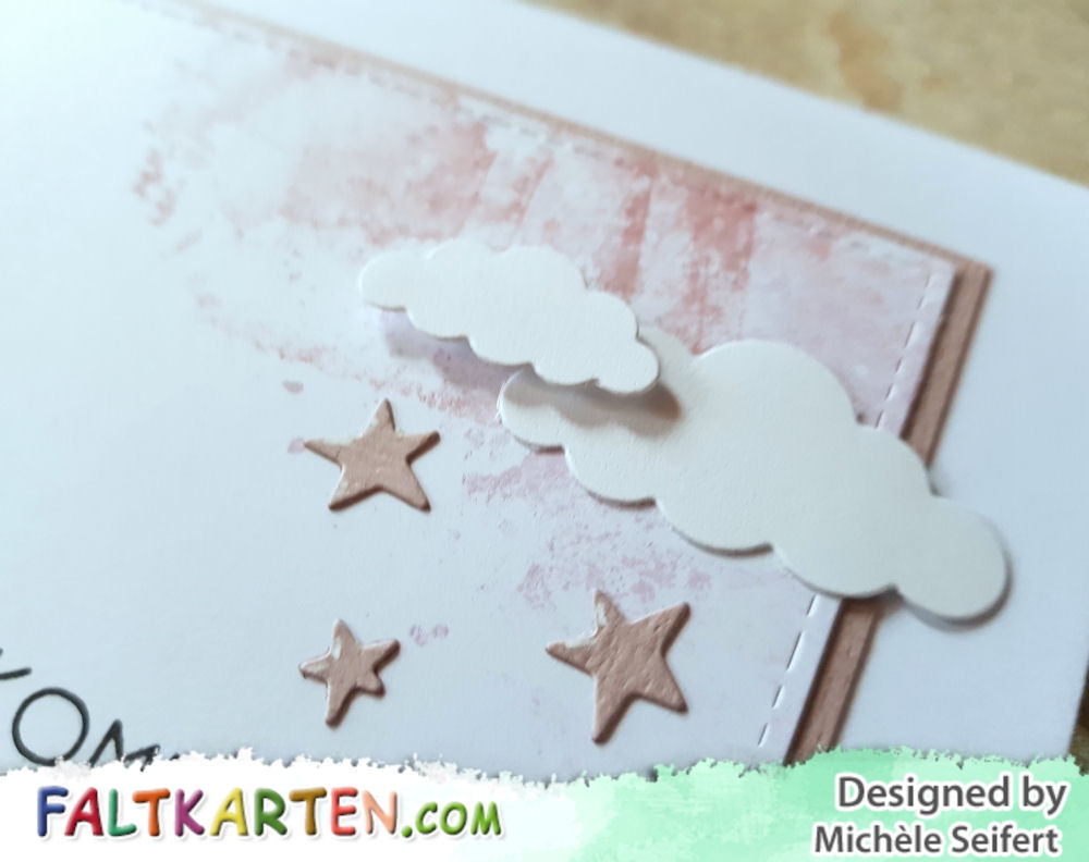 My Favorite Things - MFT - Hello Little One - Mini Cloud Outlines - Babykarte - Baby Card