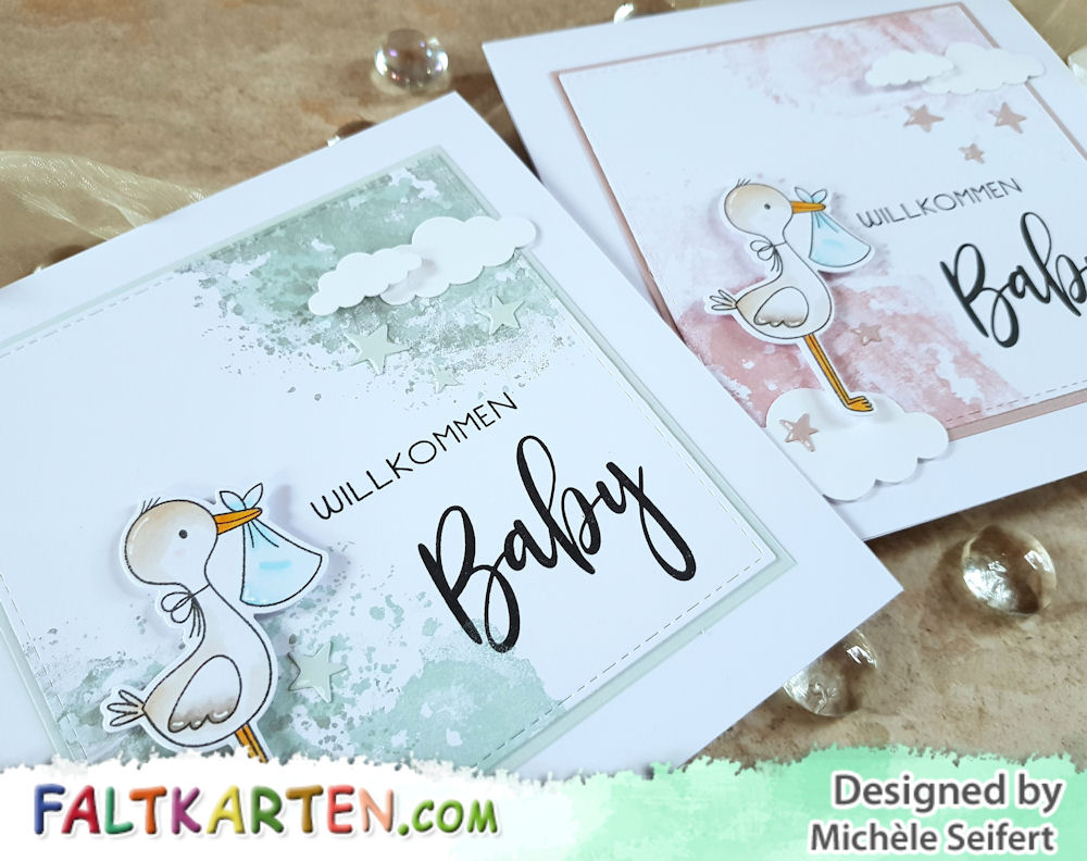My Favorite Things - MFT - Hello Little One - Mini Cloud Outlines - Babykarte - Baby Card