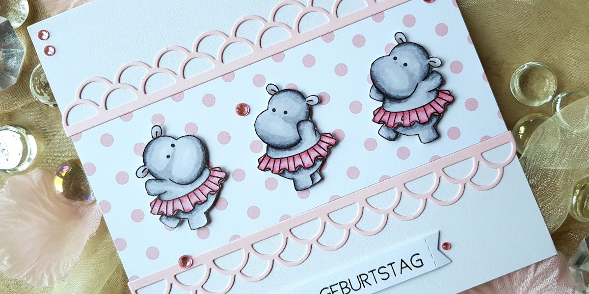 Clearly Besotted - Twinkle Toes - Copics - Geburtstagskarte - Kindergeburtstag - Faltkarten.com - babypink