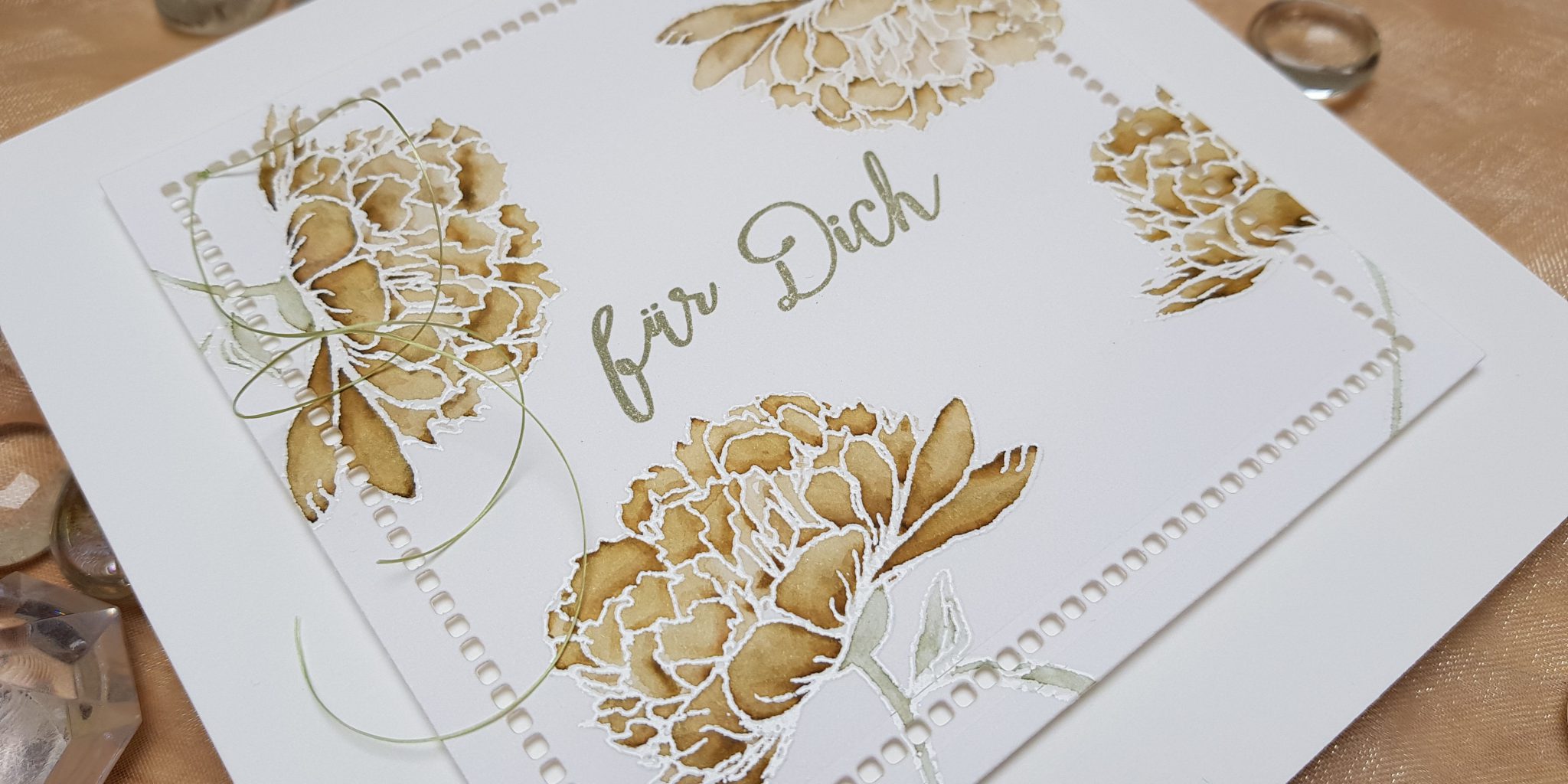 Creative Depot | Blumiger Geburtstag | Stempelset | Aquarell-Look | Zig Clean Color Real Brush Marker | Karte | Spellbinders | Hemstitch Squares