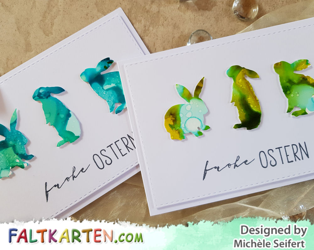 Creative Depot - Hasen Trio - Alcohol Inks - Osterkarten