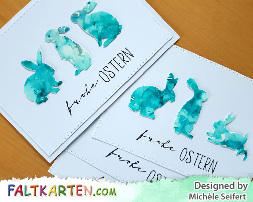 Creative Depot - Hasen Trio - Alcohol Inks - Osterkarten