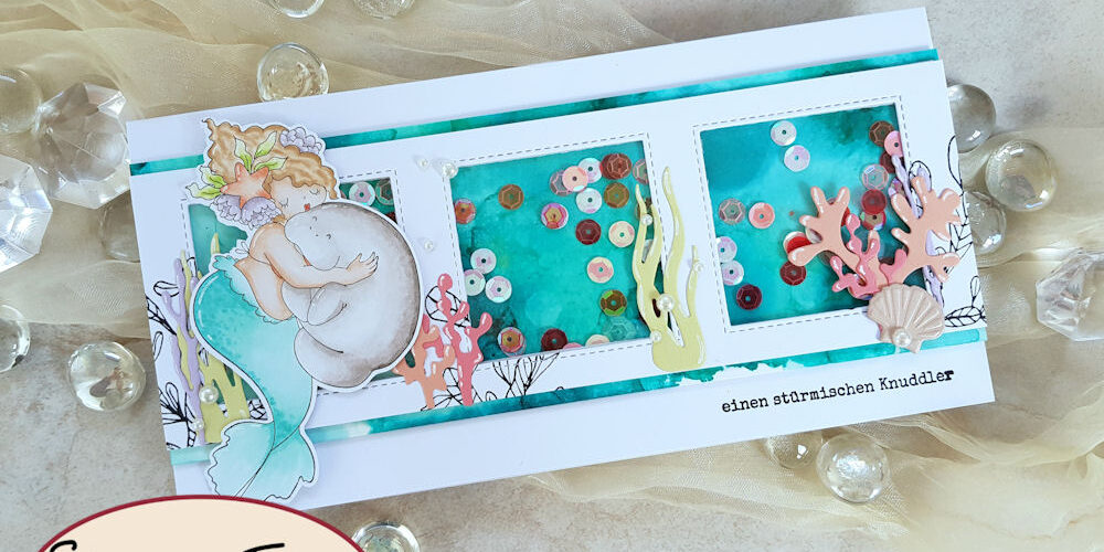 DT Stamping Fairies – Stamping Bella – Edna and the Manatee – Schüttelkarte – #1 – 1000