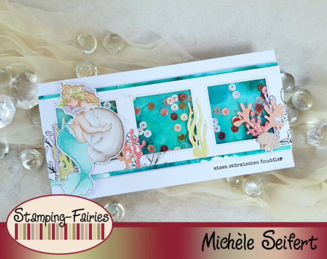 DT Stamping Fairies – Stamping Bella – Edna and the Manatee – Schüttelkarte – #1 – 1000