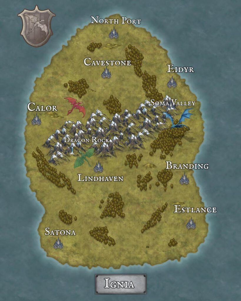Drachen in Ignia - Vanessa Golnik - Landkarte Ignia