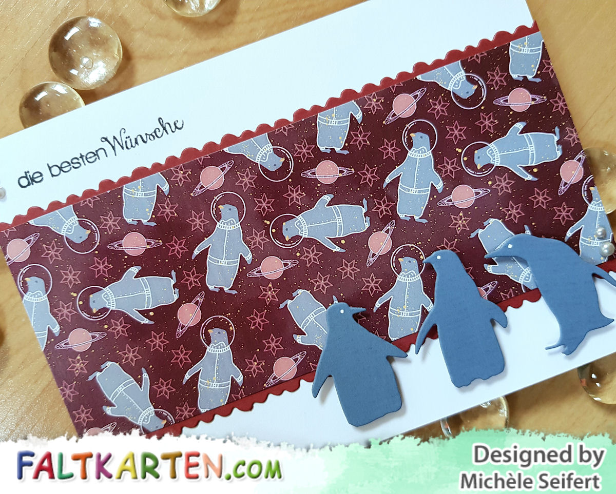 Faltkarten - Arctic Winter - Memory Box - Playful Penguins - Create A Smile - Zu Weihnachten - Karte