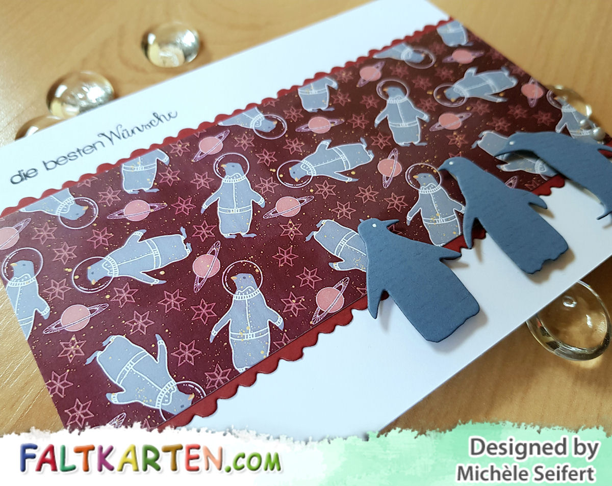 Faltkarten - Arctic Winter - Memory Box - Playful Penguins - Create A Smile - Zu Weihnachten - Karte