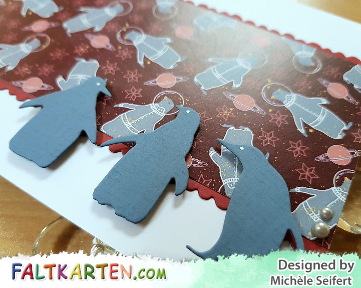 Faltkarten - Arctic Winter - Memory Box - Playful Penguins - Create A Smile - Zu Weihnachten - Karte