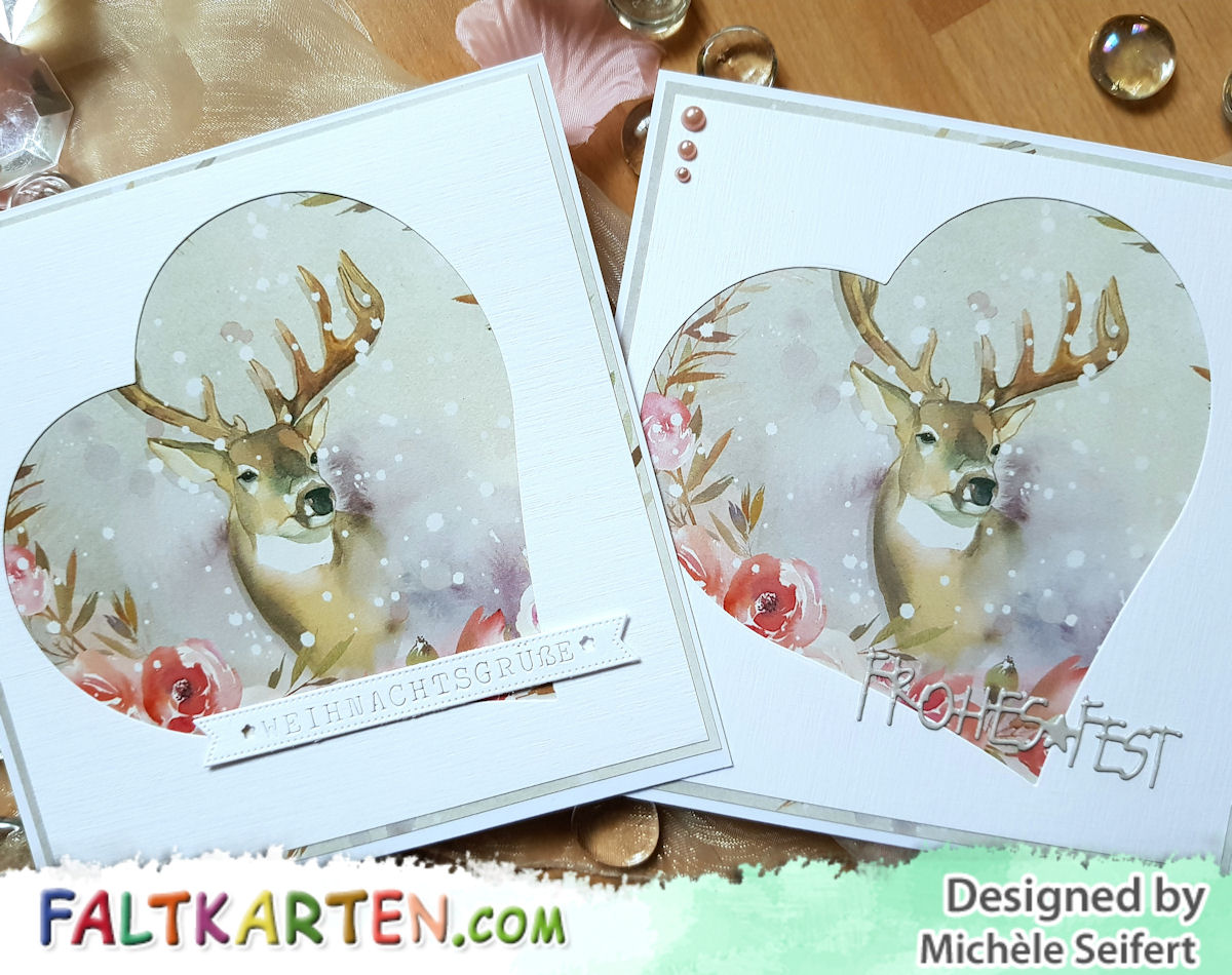 Faltkarten.com - Design-Papier - Zauberwald - Hirsch - Charlie und Paulchen - Banner - Weihnachtskarte