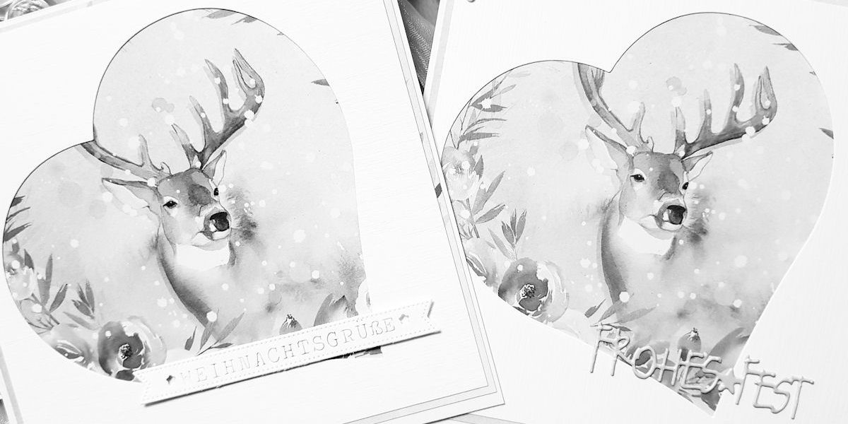 Faltkarten.com - Design-Papier - Zauberwald - Hirsch - Charlie und Paulchen - Banner - Weihnachtskarte