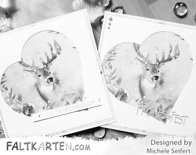 Faltkarten – Hirsch Herz – sw – Wasserzeichen 2 – 1200 Pixel Faltkarten.com - Design-Papier - Zauberwald - Hirsch - Charlie und Paulchen - Banner - Weihnachtskarte
