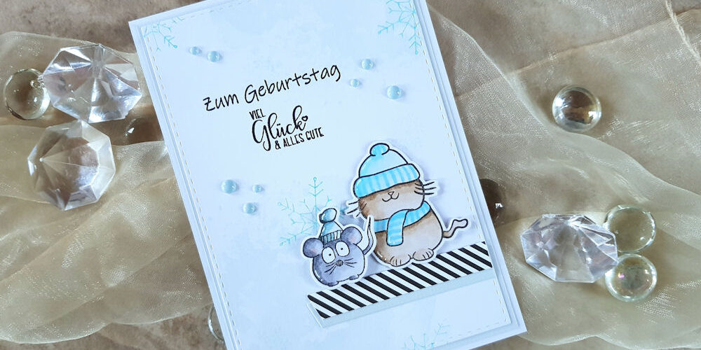 Faltkarten – Katz und Maus – Elchi 1 – 1000 Faltkarten.com - Kuschlige Weihnachtsgrüße - Kulricke - Alles Liebe - Geburtstagskarte - Birthday Card