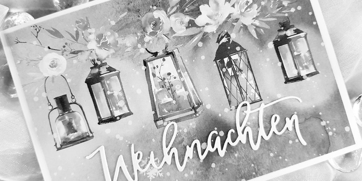 Faltkarten – Laternen – sw – Wasserzeichen 2 – 1200 Pixel Faltkarten.com - Design-Papier - Zauberwald - Laternen - Creative Depot - Weihnachten - Karte