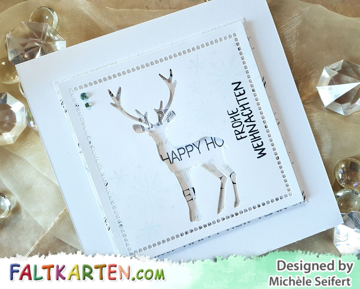 Sizzix - Tim Holtz - Winter Wonderland - Design-Papier - Faltkarten.com - Hirsch - Creative Depot - Weihnachtskarte - Christmascard