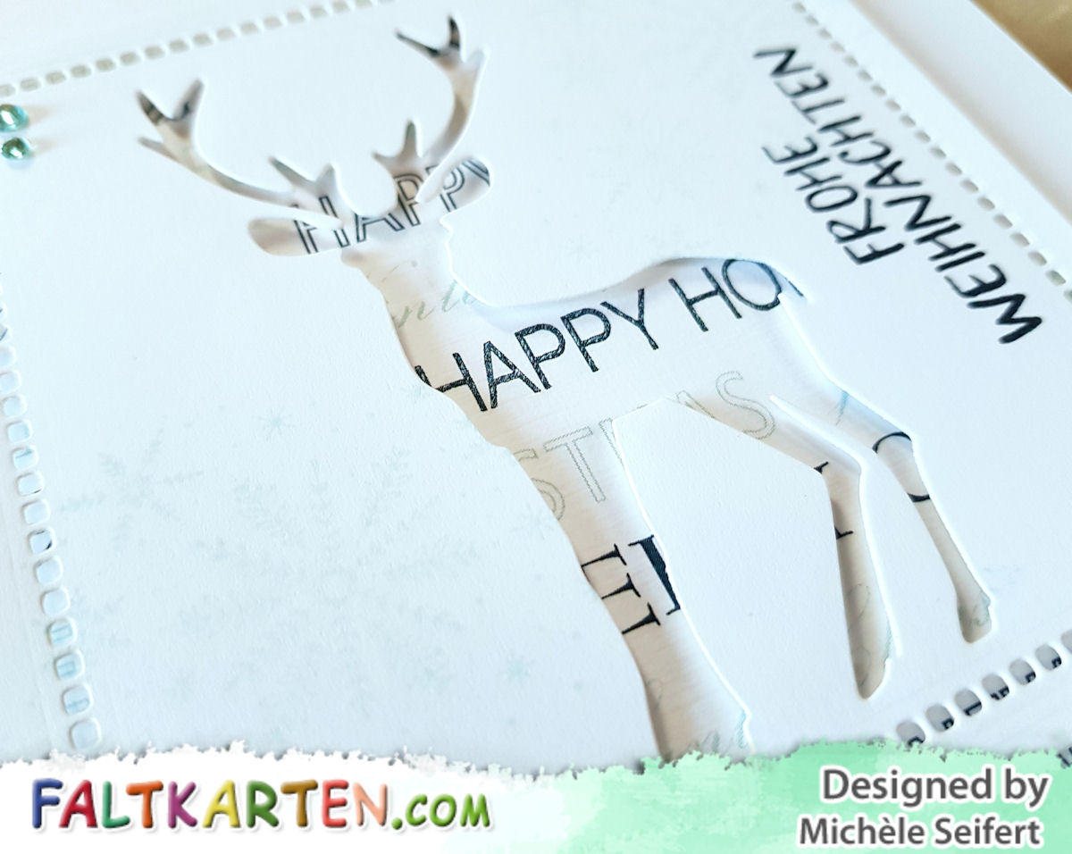 Sizzix - Tim Holtz - Winter Wonderland - Design-Papier - Faltkarten.com - Hirsch - Creative Depot - Weihnachtskarte - Christmascard