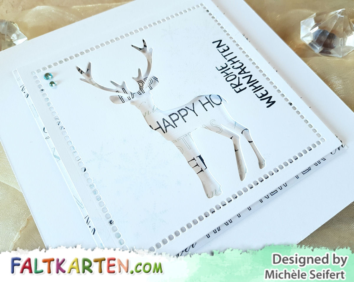 Sizzix - Tim Holtz - Winter Wonderland - Design-Papier - Faltkarten.com - Hirsch - Creative Depot - Weihnachtskarte - Christmascard