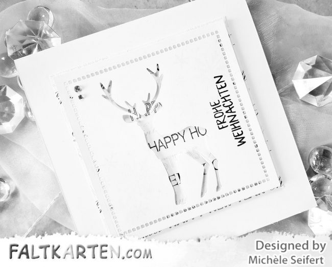Sizzix - Tim Holtz - Winter Wonderland - Design-Papier - Faltkarten.com - Hirsch - Creative Depot - Weihnachtskarte - Christmascard