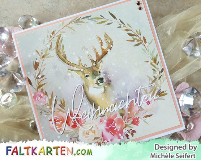 Faltkarten – Zauberwald Hirsch – Wasserzeichen 4 – 1200 Pixel Faltkarten.com - Design-Papier - Zauberwald - Hirsch - Creative Depot - Weihnachten - Karte