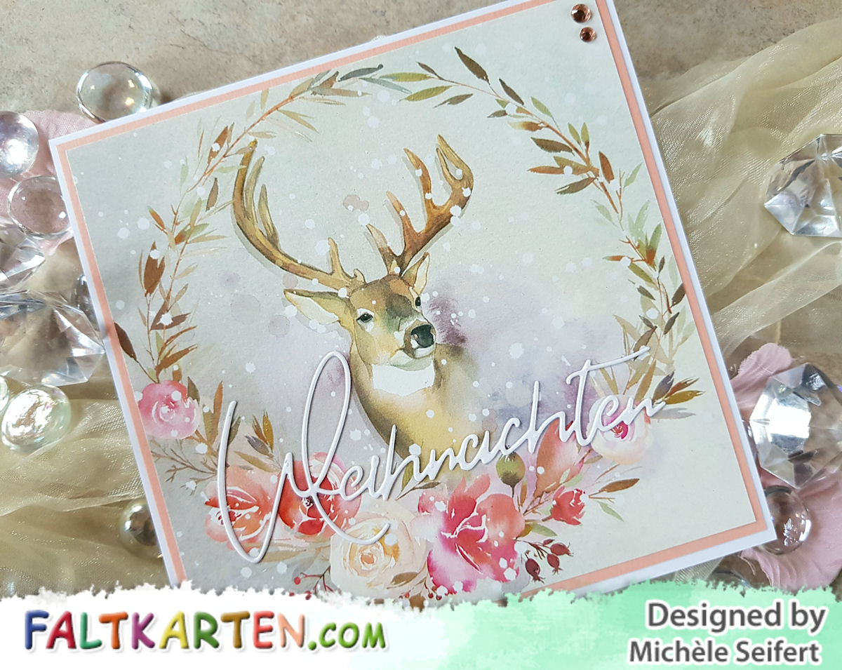 Faltkarten.com - Design-Papier - Zauberwald - Hirsch - Creative Depot - Weihnachten - Karte