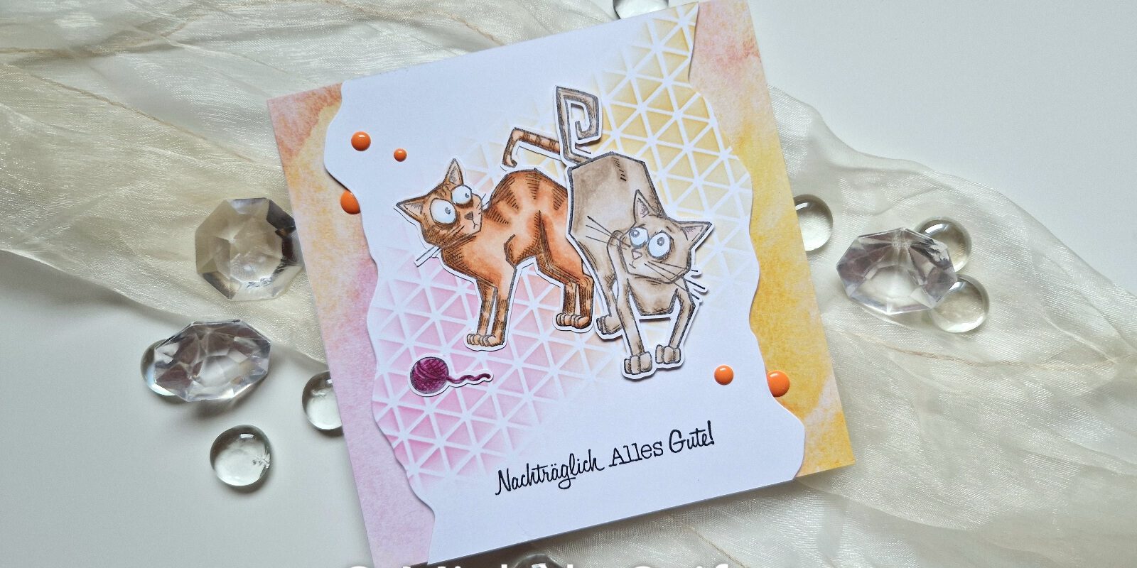 Geburtstagskarte – Crazy Cats – nachträglich – #1 – verkleinert