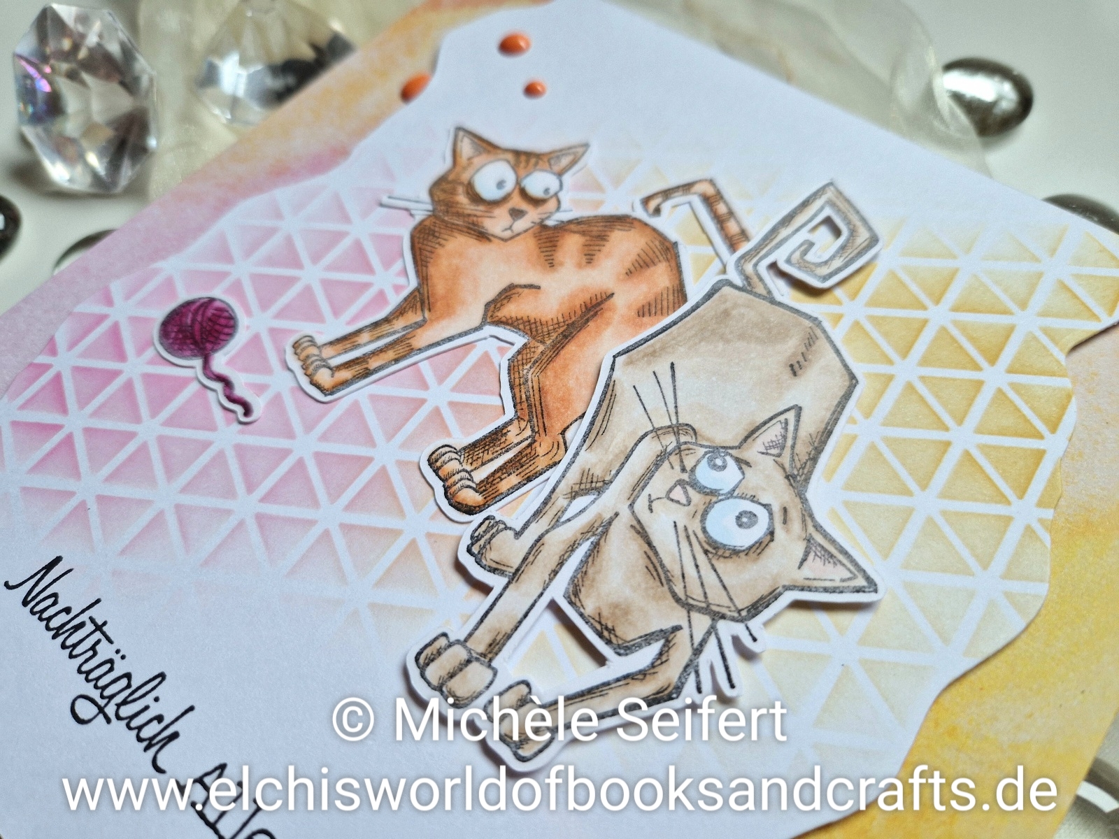 Geburtstagskarte - Crazy Cats - nachträglich - #2 - verkleinert