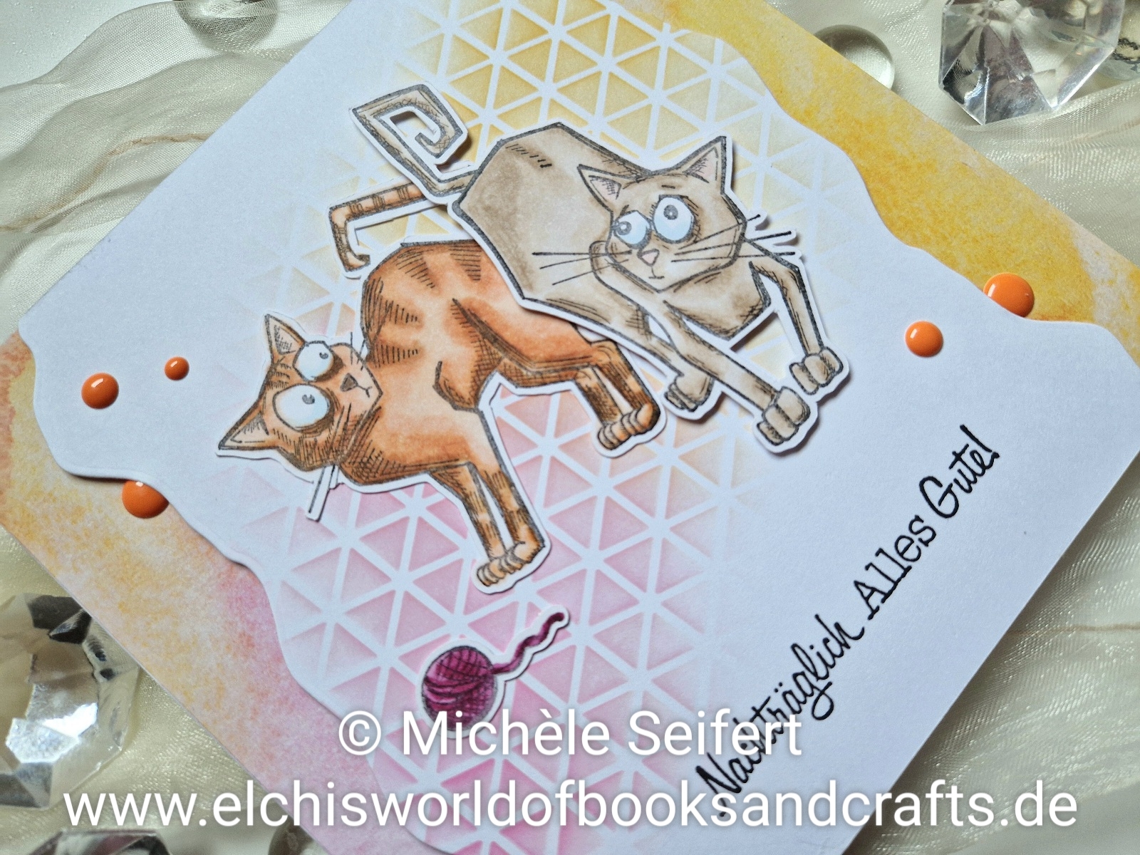 Geburtstagskarte - Crazy Cats - nachträglich - #3 - verkleinert