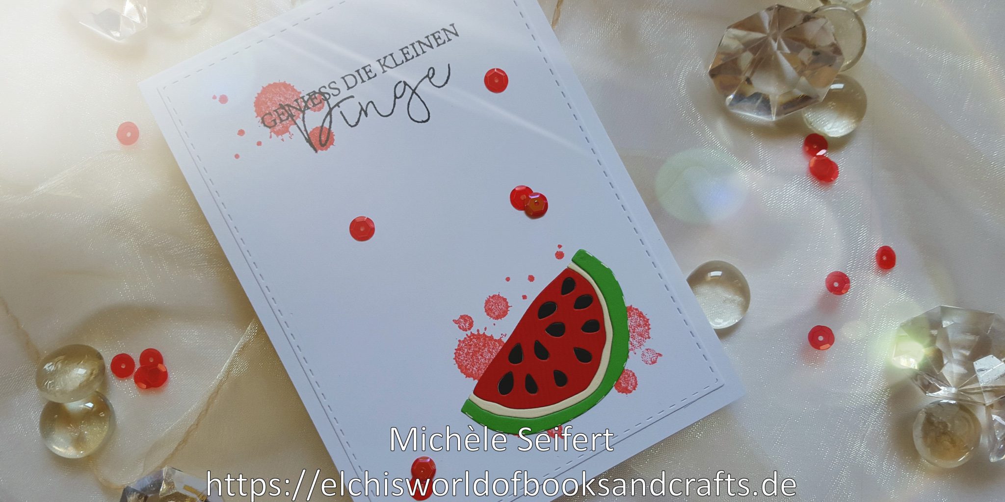 Grußkarte – Wassermelone – mit Wasserzeichen