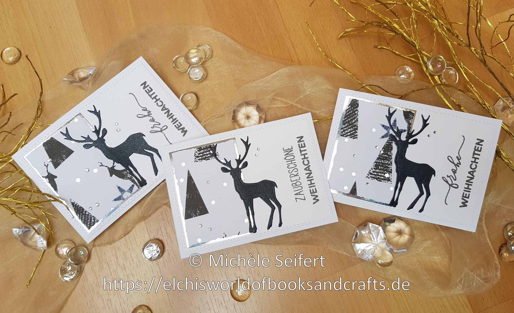 Kartino - Schwarze Hirsche - Wasserzeichen