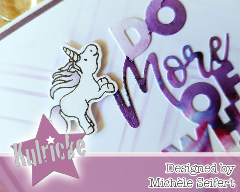 Kulricke - Do more of - Wasserzeichen 3 - 1000 Kulricke - Do More Of What Makes You Happy - Mini Einhorn - Nuvo Shimmer Powder - Violet Brocade - Grusskarte