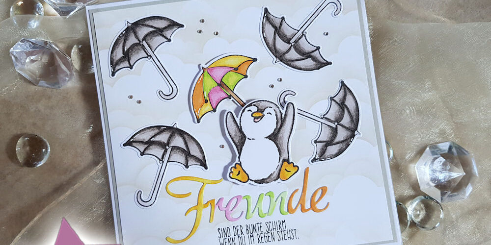 Kulricke – Felix Schirm – Elchi 1 – 1000 Kulricke - Hurra Felix - Regenschirm - Create A Smile - Freunde wie Du - Grusskarte - Freundschaft