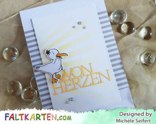 Kulricke – Möve – grau gestreift – Wasserzeichen 1 – 1000 Kulricke - Möve - Mundart - Von Herzen - MFT - Ray of Light - Grußkarte - maritim