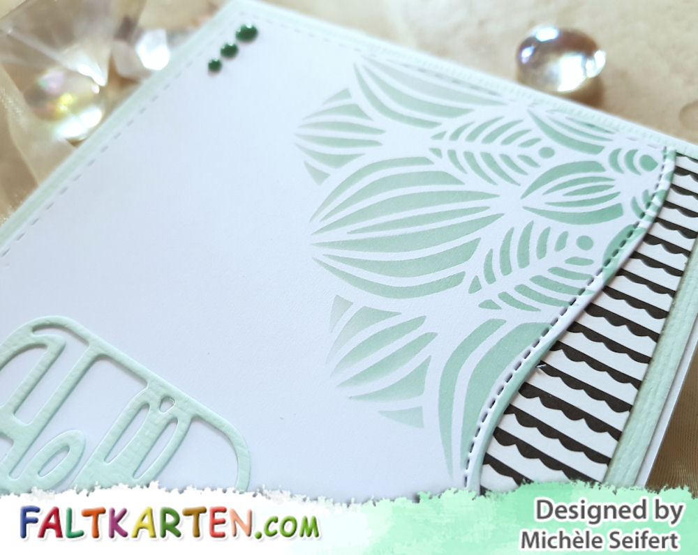My Favorite Things - MFT - Better Together - Create A Smile - Blossom Stencil - Docrafts - XCut - Mini Hello - Grusskarte