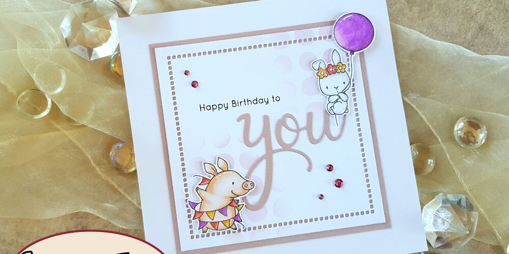 MFT – Birthday Buds – Wasserzeichn 1 – 1000 MFT - My Favorite Things - Birthday Buds - Wonky Dots Stencil - Pinkfresh Studio - You - Geburtstagskarte - Birthdaycard