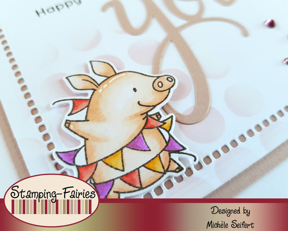 MFT - My Favorite Things - Birthday Buds - Wonky Dots Stencil - Pinkfresh Studio - You - Geburtstagskarte - Birthdaycard