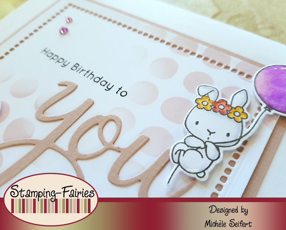 MFT - My Favorite Things - Birthday Buds - Wonky Dots Stencil - Pinkfresh Studio - You - Geburtstagskarte - Birthdaycard