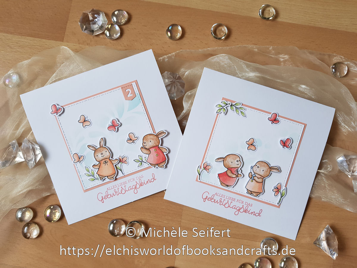 MFT - Bubble over with Joy - Adorable Elephants - Tweet Friends - Creative Depot - Geschwungene Grüße - Klassisch - Altenew - Flowing Drops - Craft Emotions - Water Bellen - Distress Oxide - Kartino Cardstock - Copics - Geburtstagskarte - Mädchen - 2ter Geburtstag