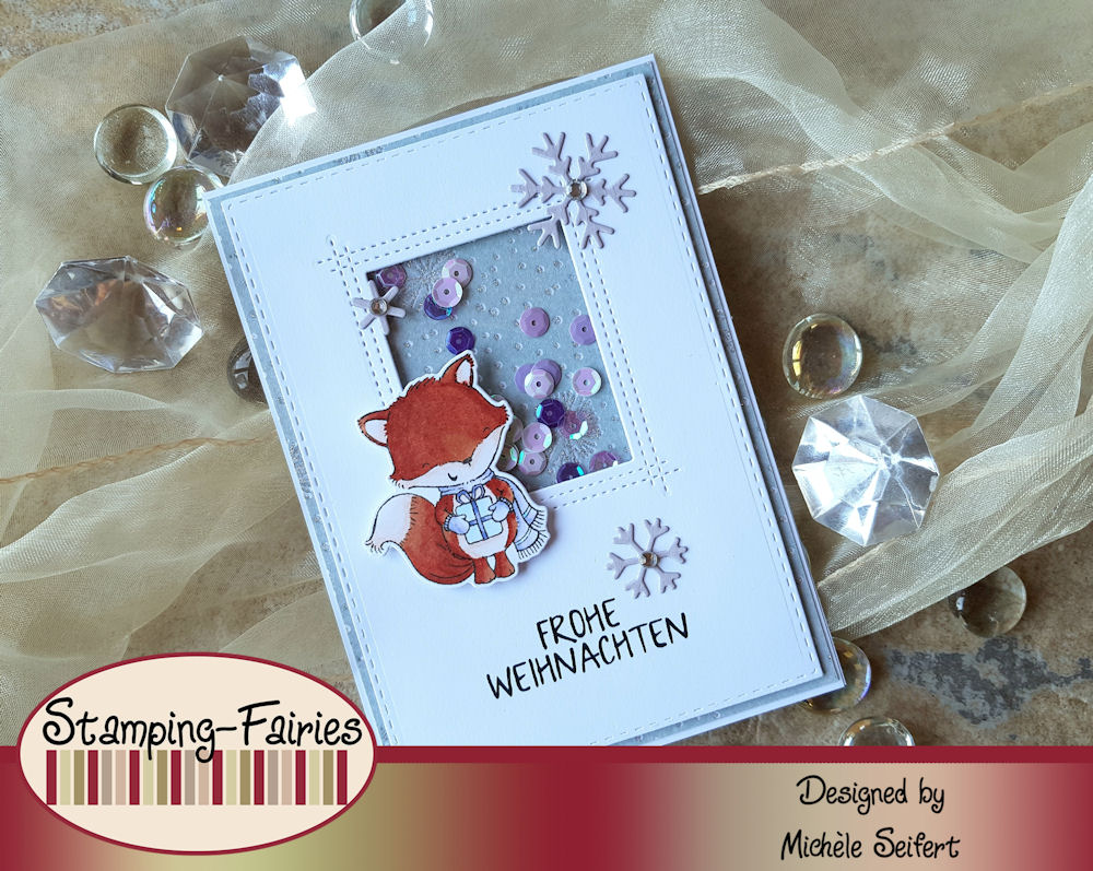 MFT - My Favorite Things - Christmas Cheer - Die-Namics - Sweet Snowflakes - Rectangle PeekA-Boo Window - Schüttelkarte - Shaker Card - Weihnachtskarte - Christmas Card