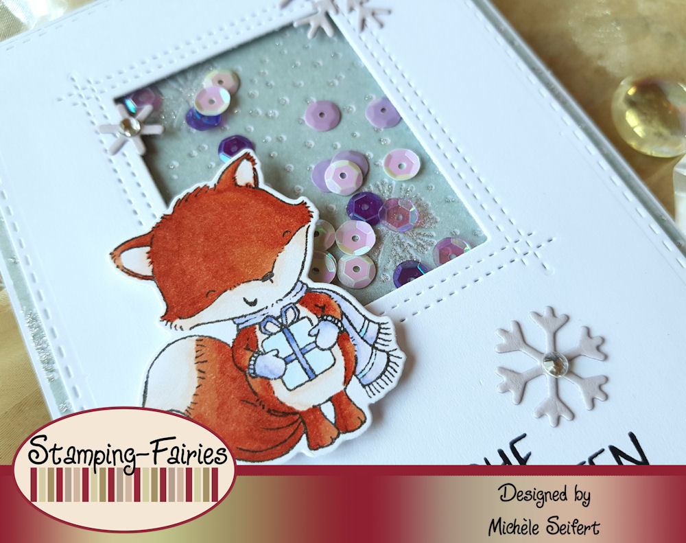 MFT - My Favorite Things - Christmas Cheer - Die-Namics - Sweet Snowflakes - Rectangle PeekA-Boo Window - Schüttelkarte - Shaker Card - Weihnachtskarte - Christmas Card