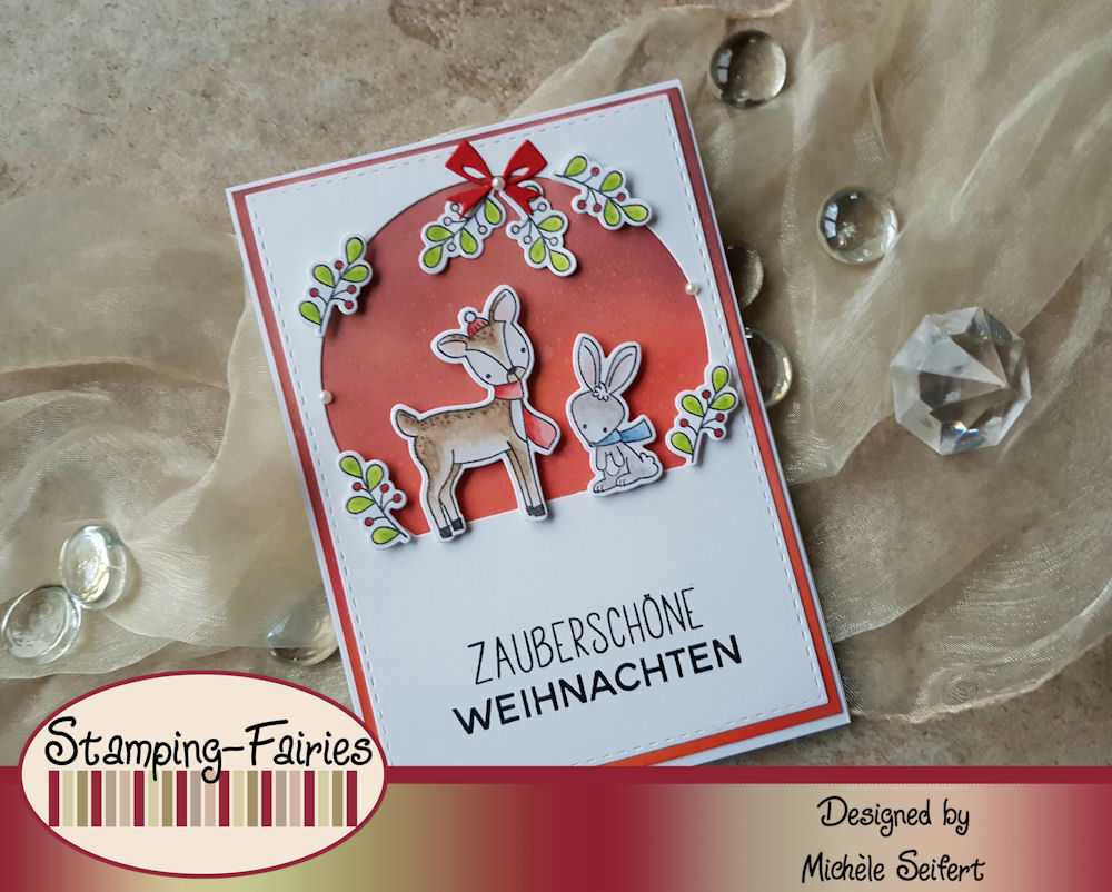 MFT - My Favorite Things - Dashing Deer - Distress Oxide - crackling campfire - festive berries - aged mahogany - Weihnachtskarte - christmas card