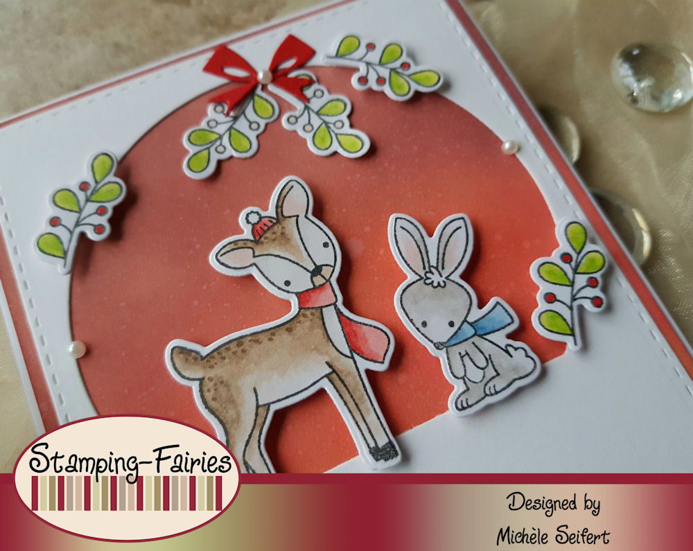 MFT - My Favorite Things - Dashing Deer - Distress Oxide - crackling campfire - festive berries - aged mahogany - Weihnachtskarte - christmas card